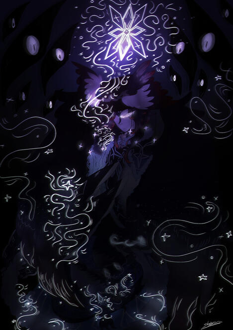 Cold streets (My oc smoking outside in a cold street)