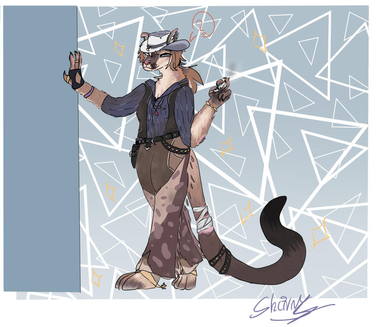 (My oc smoking outside in a cold street)